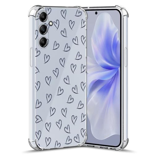 Nuxiady Hülle für Samsung Galaxy A35 5G Silikon Transparent Handyhülle Dünne Bumper schutzhülle Stoßfeste Kratzfestes Blume Case Weiche Cover Kompatibel mit Galaxy A35, Liebe von Nuxiady