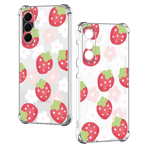 Nuxiady Hülle für Samsung Galaxy A56 Silikon Transparent Handyhülle Dünne Bumper schutzhülle Stoßfeste Kratzfestes Blume Case Weiche Cover Kompatibel mit Galaxy A56, Erdbeere Nuxiady Hülle für Samsung Galaxy A56 Silikon Transparent Handyhülle Dünne Bumper schutzhülle Stoßfeste Kratzfestes Blume Case Weiche Cover Kompatibel mit Galaxy A56, Erdbeere von Nuxiady