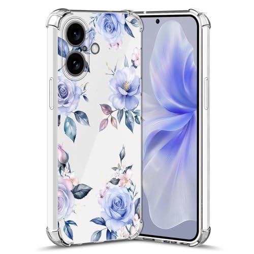 Nuxiady Hülle für iPhone 16 Silikon Transparent Handyhülle Dünne Bumper schutzhülle Stoßfeste Kratzfestes Blume Case Weiche Cover Kompatibel mit iPhone 16, Blaue Rose Nuxiady Hülle für iPhone 16 Silikon Transparent Handyhülle Dünne Bumper schutzhülle Stoßfeste Kratzfestes Blume Case Weiche Cover Kompatibel mit iPhone 16, Blaue Rose von Nuxiady