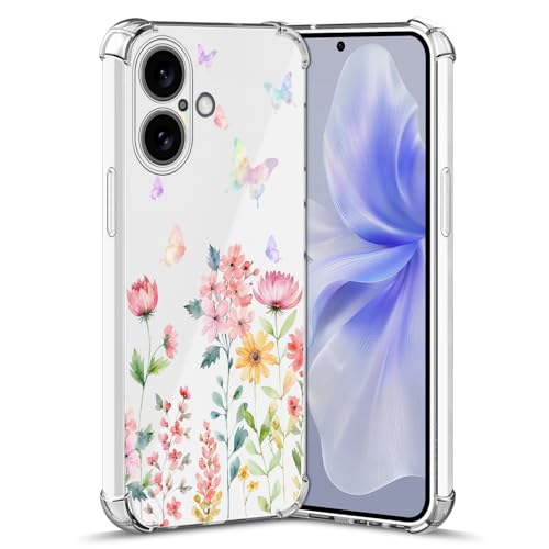 Nuxiady Hülle für iPhone 16 Silikon Transparent Handyhülle Dünne Bumper schutzhülle Stoßfeste Kratzfestes Blume Case Weiche Cover Kompatibel mit iPhone 16, Blume Schmetterling Nuxiady Hülle für iPhone 16 Silikon Transparent Handyhülle Dünne Bumper schutzhülle Stoßfeste Kratzfestes Blume Case Weiche Cover Kompatibel mit iPhone 16, Blume Schmetterling von Nuxiady
