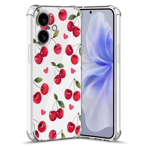 Nuxiady Hülle für iPhone 16 Silikon Transparent Handyhülle Dünne Bumper schutzhülle Stoßfeste Kratzfestes Blume Case Weiche Cover Kompatibel mit iPhone 16, Kirsche Nuxiady Hülle für iPhone 16 Silikon Transparent Handyhülle Dünne Bumper schutzhülle Stoßfeste Kratzfestes Blume Case Weiche Cover Kompatibel mit iPhone 16, Kirsche von Nuxiady
