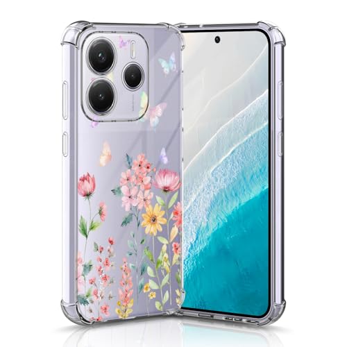 Nuxiady Hülle für Xiaomi Redmi Note 14 4G Silikon Transparent Blume Handyhülle Dünne Bumper schutzhülle Kratzfestes Stoßfeste Case Weiche Cover Kompatibel mit Redmi Note 14 4G, Blume Schmetterling Nuxiady Hülle für Xiaomi Redmi Note 14 4G Silikon Transparent Blume Handyhülle Dünne Bumper schutzhülle Kratzfestes Stoßfeste Case Weiche Cover Kompatibel mit Redmi Note 14 4G, Blume Schmetterling von Nuxiady