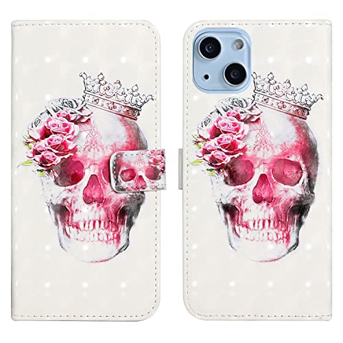 Nuxiady Hülle für iPhone 13 6.1" Schön Motive Muster Klapphülle PU Lederhülle Handy Tasche Etui Wallet Flip Case Cover Schutzhülle Klappbar Stoßfeste Handyhülle für iPhone 13, Gekrönter Schädel Nuxiady Hülle für iPhone 13 6.1" Schön Motive Muster Klapphülle PU Lederhülle Handy Tasche Etui Wallet Flip Case Cover Schutzhülle Klappbar Stoßfeste Handyhülle für iPhone 13, Gekrönter Schädel von Nuxiady