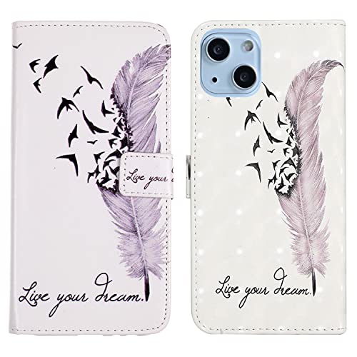 Nuxiady Hülle für iPhone 13 Mini 5.4" Schön Motive Muster Klapphülle PU Lederhülle Handy Tasche Etui Wallet Flip Case Cover Schutzhülle Klappbar Stoßfeste Handyhülle für iPhone 13 Mini, Feder Nuxiady Hülle für iPhone 13 Mini 5.4" Schön Motive Muster Klapphülle PU Lederhülle Handy Tasche Etui Wallet Flip Case Cover Schutzhülle Klappbar Stoßfeste Handyhülle für iPhone 13 Mini, Feder von Nuxiady