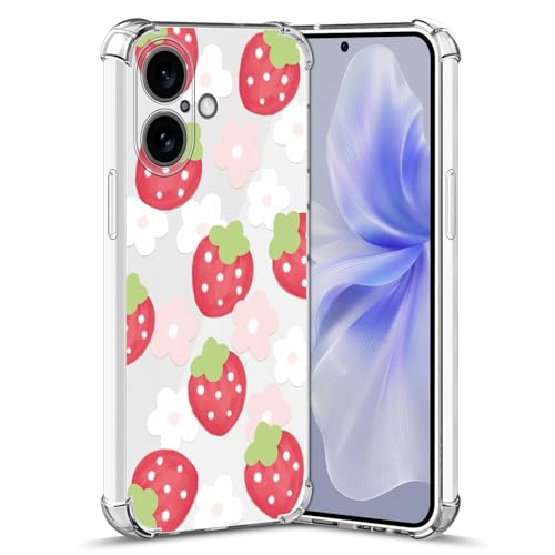 Nuxiady Hülle für iPhone 16 Silikon Transparent Handyhülle Dünne Bumper schutzhülle Stoßfeste Kratzfestes Blume Case Weiche Cover Kompatibel mit iPhone 16, Erdbeere Nuxiady Hülle für iPhone 16 Silikon Transparent Handyhülle Dünne Bumper schutzhülle Stoßfeste Kratzfestes Blume Case Weiche Cover Kompatibel mit iPhone 16, Erdbeere von Nuxiady