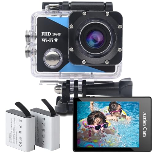 Nvgfelis WiFi Action Cam FHD 1080P, Unterwasserkamera wasserdicht bis 30M, Actionkamera mit 2×1050 mAh wiederaufladbare Akkus und Zubehör-Set Nvgfelis WiFi Action Cam FHD 1080P, Unterwasserkamera wasserdicht bis 30M, Actionkamera mit 2×1050 mAh wiederaufladbare Akkus und Zubehör-Set von Nvgfelis