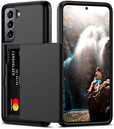 Nvollnoe Schutzhülle für Samsung S21 FE mit Kartenhalter, zweilagig, strapazierfähig, versteckter Kartenschlitz, schlanke Brieftaschen-Schutzhülle für Samsung S21 FE 5G 16,4 cm (6,4 Zoll) (schwarz) Nvollnoe Schutzhülle für Samsung S21 FE mit Kartenhalter, zweilagig, strapazierfähig, versteckter Kartenschlitz, schlanke Brieftaschen-Schutzhülle für Samsung S21 FE 5G 16,4 cm (6,4 Zoll) (schwarz) von Nvollnoe
