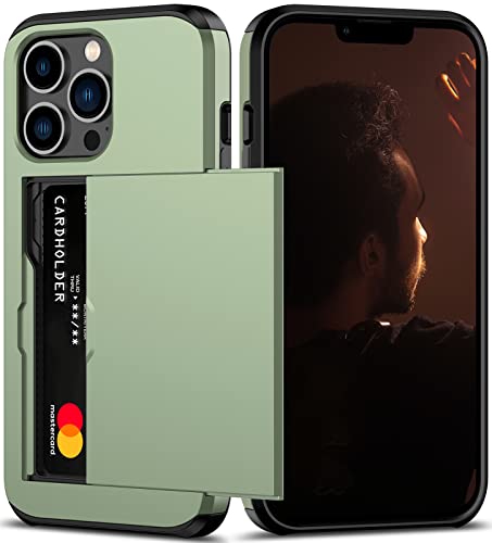 Nvollnoe Schutzhülle für iPhone 13 Pro mit Kartenhalter, strapazierfähig, schützend, doppellagig, versteckter Kartenschlitz, schlanke Brieftaschen-Hülle für iPhone 13 Pro für Damen und Herren (grün) Nvollnoe Schutzhülle für iPhone 13 Pro mit Kartenhalter, strapazierfähig, schützend, doppellagig, versteckter Kartenschlitz, schlanke Brieftaschen-Hülle für iPhone 13 Pro für Damen und Herren (grün) von Nvollnoe