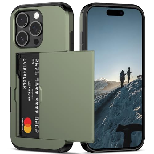 Nvollnoe Schutzhülle für iPhone 16 Pro mit Kartenhalter, doppellagig, strapazierfähig, stoßfest, versteckter Kartenschlitz, schlanke Brieftaschen-Schutzhülle für iPhone 16 Pro für Damen und Herren, 16 Nvollnoe Schutzhülle für iPhone 16 Pro mit Kartenhalter, doppellagig, strapazierfähig, stoßfest, versteckter Kartenschlitz, schlanke Brieftaschen-Schutzhülle für iPhone 16 Pro für Damen und Herren, 16 von Nvollnoe