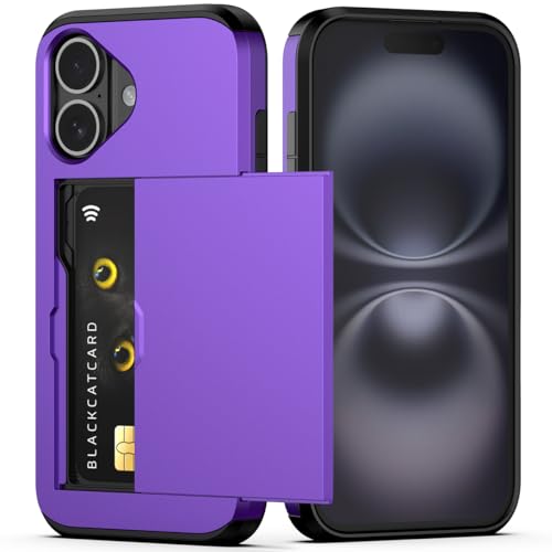 Nvollnoe Schutzhülle für iPhone 16 mit Kartenhalter, strapazierfähig, doppellagig, stoßfest, versteckter Kartenschlitz, schlanke Brieftaschen-Handyhülle für iPhone 16 für Damen und Herren, 15,5 cm Nvollnoe Schutzhülle für iPhone 16 mit Kartenhalter, strapazierfähig, doppellagig, stoßfest, versteckter Kartenschlitz, schlanke Brieftaschen-Handyhülle für iPhone 16 für Damen und Herren, 15,5 cm von Nvollnoe
