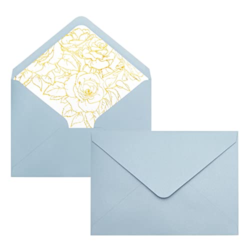 25× Briefumschläge 19,2× 13,4 cm Umschläge Kuvert mit Blumenmuster, für Grußkarten Einladung Geburtstagskarten(Blau) von Nwvuop