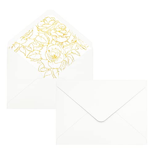25× Briefumschläge 19,2× 13,4 cm Umschläge Kuvert mit Blumenmuster, für Grußkarten Einladung Geburtstagskarten(Creme) von Nwvuop