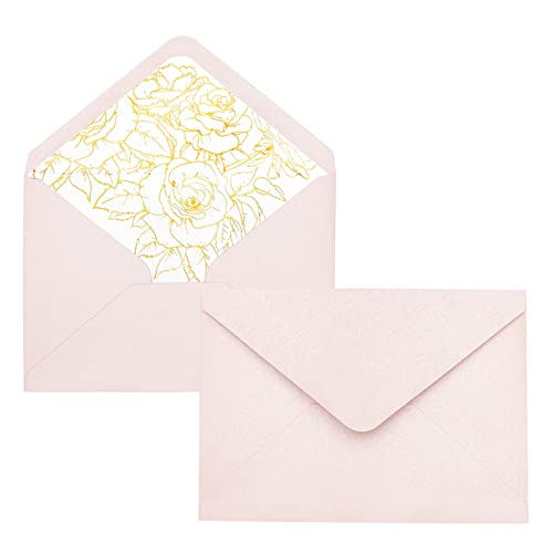 25× Briefumschläge 19,2× 13,4 cm Umschläge Kuvert mit Blumenmuster, für Grußkarten Einladung Geburtstagskarten(Rosa) von Nwvuop