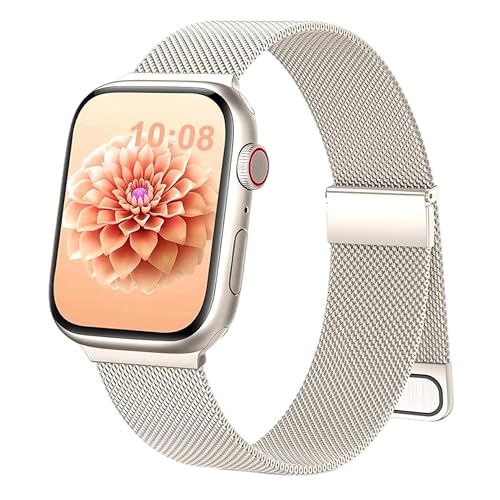 NxVerve Apple Watch Armband kompatibel mit 40mm, 41mm, 38mm, 45mm, 44mm, 42mm, 49mm – Damen/Herren verstellbare Metallarmbänder aus Edelstahl für Apple Watch Se Armband, Ultra, 9, 8, 7, 6, 5, 4, 3 von NxVerve