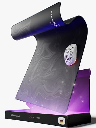 Nyfter - XXL Gaming Mauspad Liquid Design 900 x 500mm Premium Mousepad Size XXL vernähte Kanten langlebig mit high-end Glide und Anti-Rutsch von Nyfter