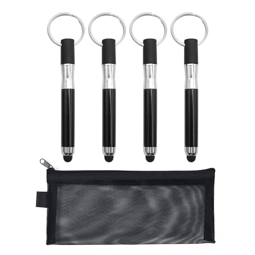 4 Touchscreen-Stifte Mit 1 Federmäppchen. Smart-Device-Touchscreen-Stift, Mini-Kugelschreiber, Schlüsselanhänger-Touchscreen-Stift, Geeignet Für Mobiltelefone, Tablets Usw. von NyxSeat
