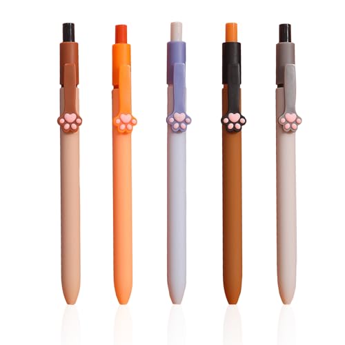 5 Stück Süße Katzenpfoten-Gelstifte, Süßes Katzenstift-Briefpapier, Kawaii-Druckkugelschreiber, 0,5 mm Kreative Gelstifte, Geeignet für Studium und Büro von NyxSeat