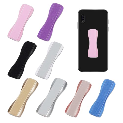 8 Stück Smartphone-Fingerhalter, Selbstklebender Telefongriff, Handy-Rückhandschlaufe, Telefon-Fingerständer, Telefonzubehör Für Einhandbedienung (8 Farben) von NyxSeat