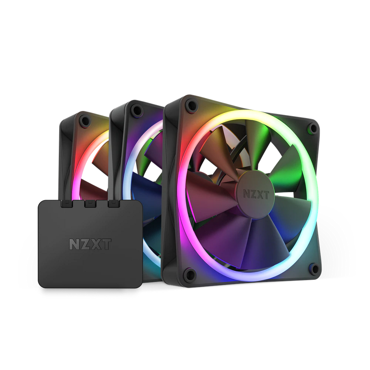 NZXT F120 RGB schwarz | 3er-Pack 120mm Gehäuselüfter von Nzxt