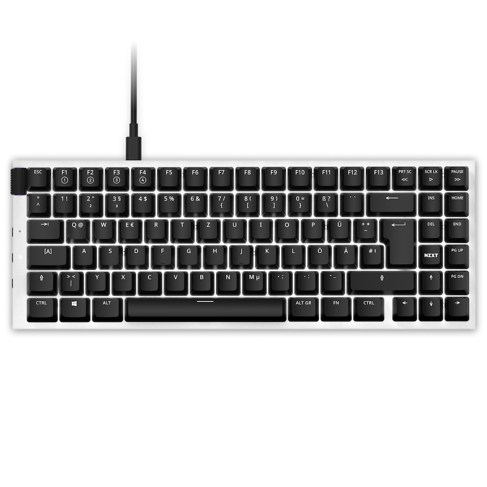NZXT Function MiniTKL Tastatur USB QWERTZ Deutsch Schwarz - Weiß (KB-175DE-WR) (geöffnet) von Nzxt