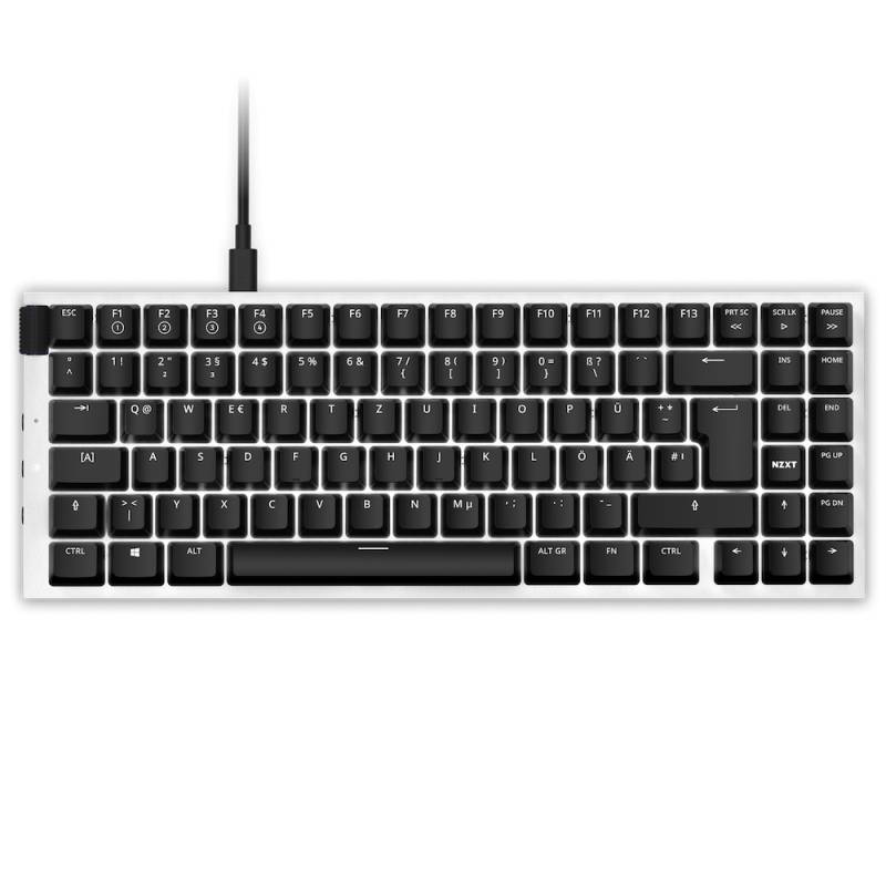 NZXT Function MiniTKL Tastatur USB QWERTZ Deutsch Schwarz - Weiß (KB-175DE-WR) (geöffnet) von Nzxt