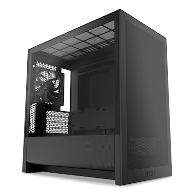 NZXT H3 Flow (2025) All Black Midi Tower mATX Gaming Gehäuse schwarz mit Glasfenster von Nzxt