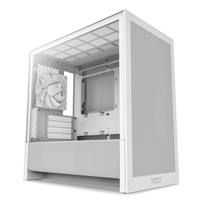 NZXT H3 Flow (2025) All White Midi Tower mATX Gaming Gehäuse weiß mit Glasfenster von Nzxt