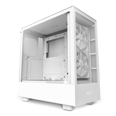 NZXT H5 Elite Midi Tower ATX Gehäuse weiss mit Sichtfenster und RGB, Glasfront von Nzxt