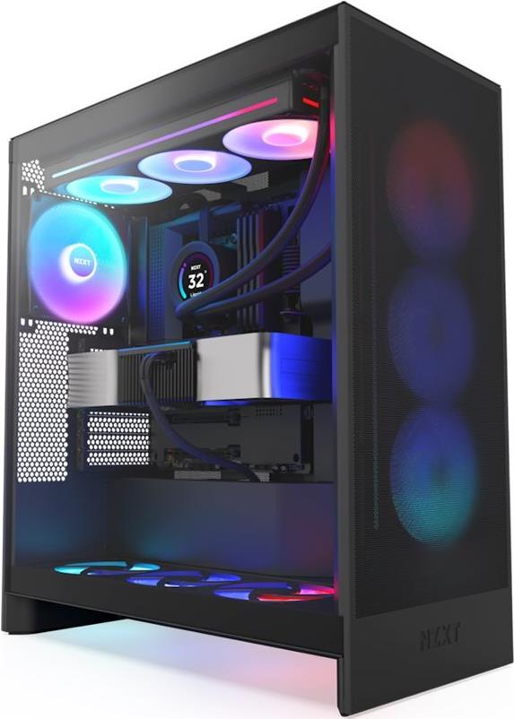 NZXT H7 FLOW 2024 RGB ALL Black Glasf. CM-H72FB-R1 retail (CM-H72FB-R1) von Nzxt