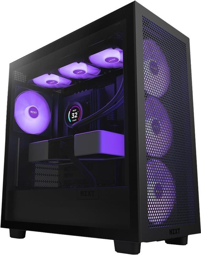 NZXT H7 Flow RGB - Midi Tower - PC - Schwarz - ATX - EATX - micro ATX - Mini-ITX - SGCC - Gehärtetes Glas - 18,5 cm (CM-H71FB-R1) von Nzxt