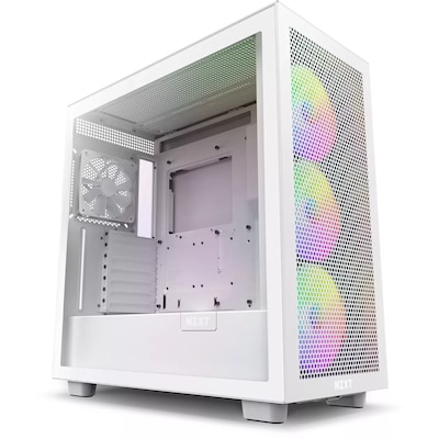 NZXT H7 Flow White RGB Midi Tower ATX Gaming Gehäuse mit Glasfenster von Nzxt