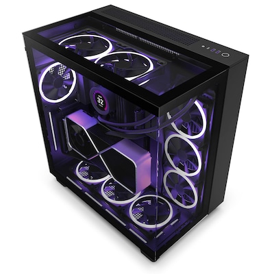 NZXT H9 Elite Black Midi Tower ATX Gaming Gehäuse schwarz mit Glasfenster von Nzxt