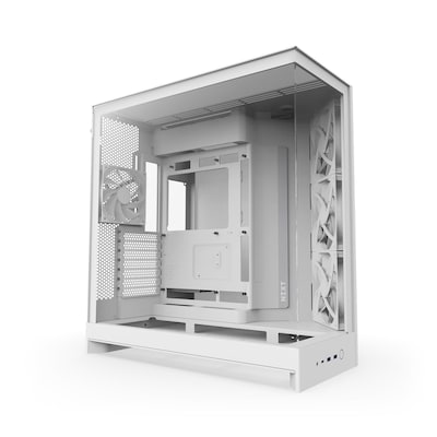NZXT H9 Flow (2025) All White Midi Tower ATX Gaming Gehäuse weiß mit Glasfenster von Nzxt