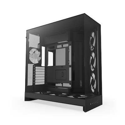 NZXT H9 Flow RGB+ (2025) All Black Midi Tower ATX Gaming Gehäuse schwarz mit Glasfenster von Nzxt
