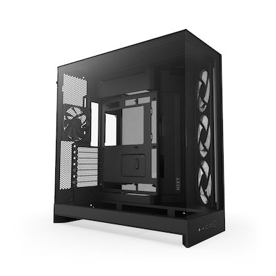 NZXT H9 Flow RGB (2025) All Black Midi Tower ATX Gaming Gehäuse schwarz mit Glasfenster von Nzxt