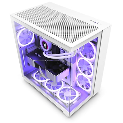 NZXT H9 Flow White Midi Tower ATX Gaming Gehäuse weiß mit Glasfenster NZXT H9 Flow White Midi Tower ATX Gaming Gehäuse weiß mit Glasfenster von Nzxt