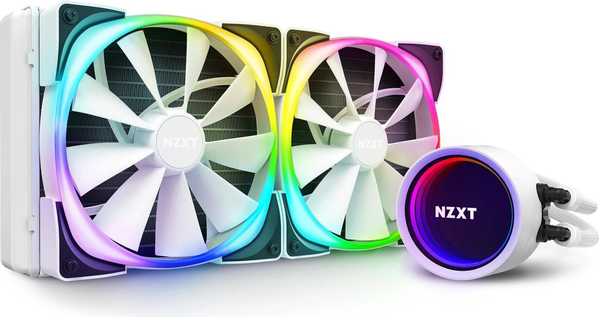 NZXT Kraken X63 RGB - Prozessor-Flüssigkeitskühlsystem - Kühlergröße: 280 mm - (für: LGA1156, LGA1366, LGA1155, LGA2011, LGA1150, LGA2011-3, LGA1151, AM4, LGA2066, TRX4, sTRX4, LGA1200) - 140 mm - Mattes Weiß (RL-KRX63-RW) von Nzxt