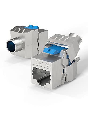O4L 2x CAT 8 Keystone Metall Buchse werkzeuglos Geschirmt für Verlegekabel RJ45 40 Gbit/s 2000 MHz 2 Stück O4L 2x CAT 8 Keystone Metall Buchse werkzeuglos Geschirmt für Verlegekabel RJ45 40 Gbit/s 2000 MHz 2 Stück von O4L