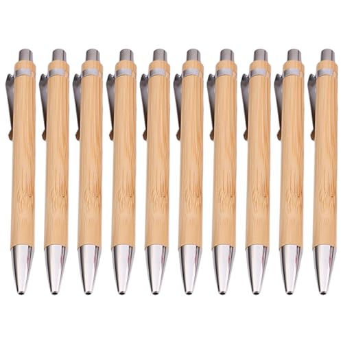 10x/set Retractable Ballpoint Stift Bambus Stift Journaling Stift 0 5 Mm Schreiben Von Stiftschreibungsversorgungen Für Studenten von OAJABBGE