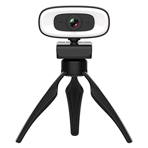 OAJABBGE 2k Fill Light Webcam Mit Mikrofonlautsprecher 180 ° Weitwinkel 360 ° Rotation USB Stecker ＆ Spielen Für Live Streaming Aufnahmen von OAJABBGE