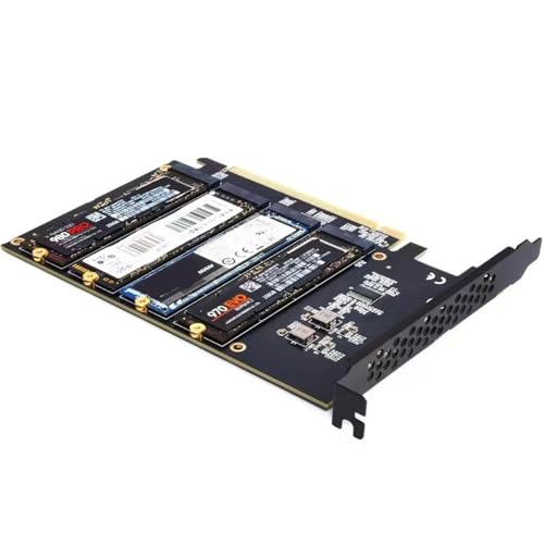 OAJABBGE Interner 4 Port Soft Für PCIE X16 Zur NVME Controller Karte Für Desktop PC Unterstützung HDDs von OAJABBGE