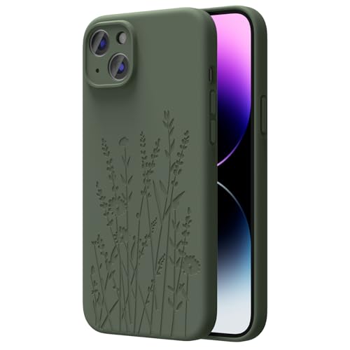 OAOA Magnetische Gravierte Hülle Kompatibel mit iPhone 13 Hülle, Kompatibel mit Magsafe, Kamera Rundumschutz, Schlanke Flüssigsilikon-Handyhülle für Frauen Mädchen, Calke Green Flower OAOA Magnetische Gravierte Hülle Kompatibel mit iPhone 13 Hülle, Kompatibel mit Magsafe, Kamera Rundumschutz, Schlanke Flüssigsilikon-Handyhülle für Frauen Mädchen, Calke Green Flower von OAOA