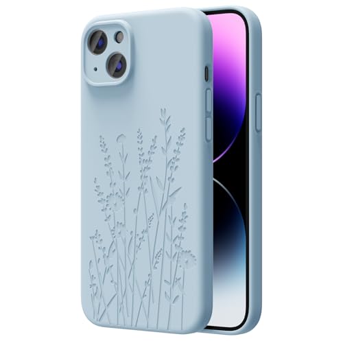 OAOA Magnetische Gravierte Hülle Kompatibel mit iPhone 14 Hülle, Kompatibel mit Magsafe, Kamera Rundumschutz, Schlanke Flüssigsilikon-Handyhülle für Frauen Mädchen, Babyblaue Blume OAOA Magnetische Gravierte Hülle Kompatibel mit iPhone 14 Hülle, Kompatibel mit Magsafe, Kamera Rundumschutz, Schlanke Flüssigsilikon-Handyhülle für Frauen Mädchen, Babyblaue Blume von OAOA