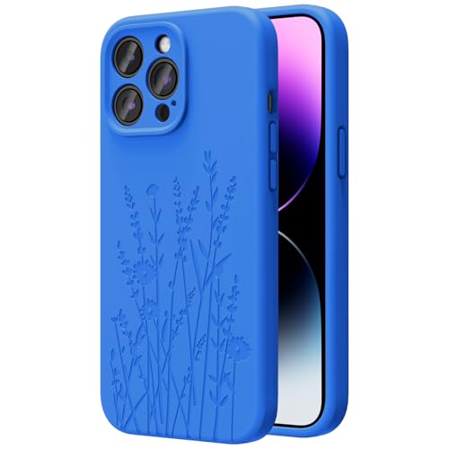 OAOA Magnetische Gravierte Hülle Kompatibel mit iPhone 14 Pro Hülle, Kompatibel mit Magsafe, Kamera Rundumschutz, Schlanke Flüssigsilikon-Handyhülle für Frauen Mädchen, Blaue Blume OAOA Magnetische Gravierte Hülle Kompatibel mit iPhone 14 Pro Hülle, Kompatibel mit Magsafe, Kamera Rundumschutz, Schlanke Flüssigsilikon-Handyhülle für Frauen Mädchen, Blaue Blume von OAOA