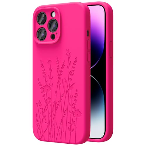 OAOA Magnetische Gravierte Hülle Kompatibel mit iPhone 14 Pro Hülle, Kompatibel mit Magsafe, Kamera Rundumschutz, Schlanke Flüssigsilikon-Handyhülle für Frauen Mädchen, Hot Pink Flower OAOA Magnetische Gravierte Hülle Kompatibel mit iPhone 14 Pro Hülle, Kompatibel mit Magsafe, Kamera Rundumschutz, Schlanke Flüssigsilikon-Handyhülle für Frauen Mädchen, Hot Pink Flower von OAOA