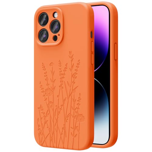 OAOA Magnetische Gravierte Hülle Kompatibel mit iPhone 14 Pro Hülle, Kompatibel mit Magsafe, Kamera Rundumschutz, Schlanke Flüssigsilikon-Handyhülle für Frauen Mädchen, Orange Blume OAOA Magnetische Gravierte Hülle Kompatibel mit iPhone 14 Pro Hülle, Kompatibel mit Magsafe, Kamera Rundumschutz, Schlanke Flüssigsilikon-Handyhülle für Frauen Mädchen, Orange Blume von OAOA