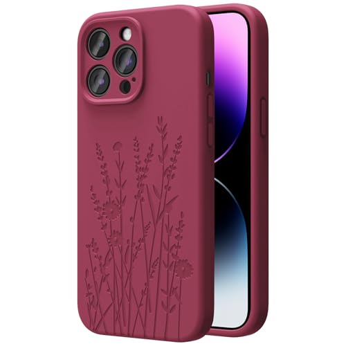 OAOA Magnetische Gravierte Hülle Kompatibel mit iPhone 14 Pro Hülle, Kompatibel mit Magsafe, Kamera Rundumschutz, Schlanke Flüssigsilikon-Handyhülle für Frauen Mädchen, Weinrote Blume OAOA Magnetische Gravierte Hülle Kompatibel mit iPhone 14 Pro Hülle, Kompatibel mit Magsafe, Kamera Rundumschutz, Schlanke Flüssigsilikon-Handyhülle für Frauen Mädchen, Weinrote Blume von OAOA