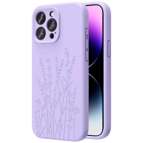 OAOA Magnetische Gravierte Hülle Kompatibel mit iPhone 15 Pro Max Hülle, Kompatibel mit Magsafe, Kamera Rundumschutz, Schlanke Flüssigsilikon Handyhülle für Frauen Mädchen, Hellviolette Blume OAOA Magnetische Gravierte Hülle Kompatibel mit iPhone 15 Pro Max Hülle, Kompatibel mit Magsafe, Kamera Rundumschutz, Schlanke Flüssigsilikon Handyhülle für Frauen Mädchen, Hellviolette Blume von OAOA