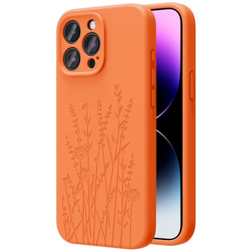 OAOA Magnetische Gravierte Hülle Kompatibel mit iPhone 15 Pro Max Hülle, Kompatibel mit Magsafe, Kamera Rundumschutz, Schlanke Flüssigsilikon-Handyhülle für Frauen Mädchen, Orange Blume OAOA Magnetische Gravierte Hülle Kompatibel mit iPhone 15 Pro Max Hülle, Kompatibel mit Magsafe, Kamera Rundumschutz, Schlanke Flüssigsilikon-Handyhülle für Frauen Mädchen, Orange Blume von OAOA