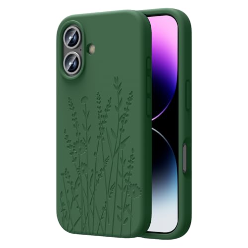OAOA Magnetische Gravierte Hülle Kompatibel mit iPhone 16 Hülle, Kompatibel mit Magsafe, Kamera Rundumschutz, Schlanke Flüssigsilikon-Handyhülle für Frauen Mädchen, Alpingrün Blume OAOA Magnetische Gravierte Hülle Kompatibel mit iPhone 16 Hülle, Kompatibel mit Magsafe, Kamera Rundumschutz, Schlanke Flüssigsilikon-Handyhülle für Frauen Mädchen, Alpingrün Blume von OAOA